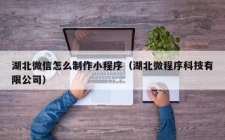 鹰潭湖北微信怎么制作小程序（湖北微程序科技有限公司）